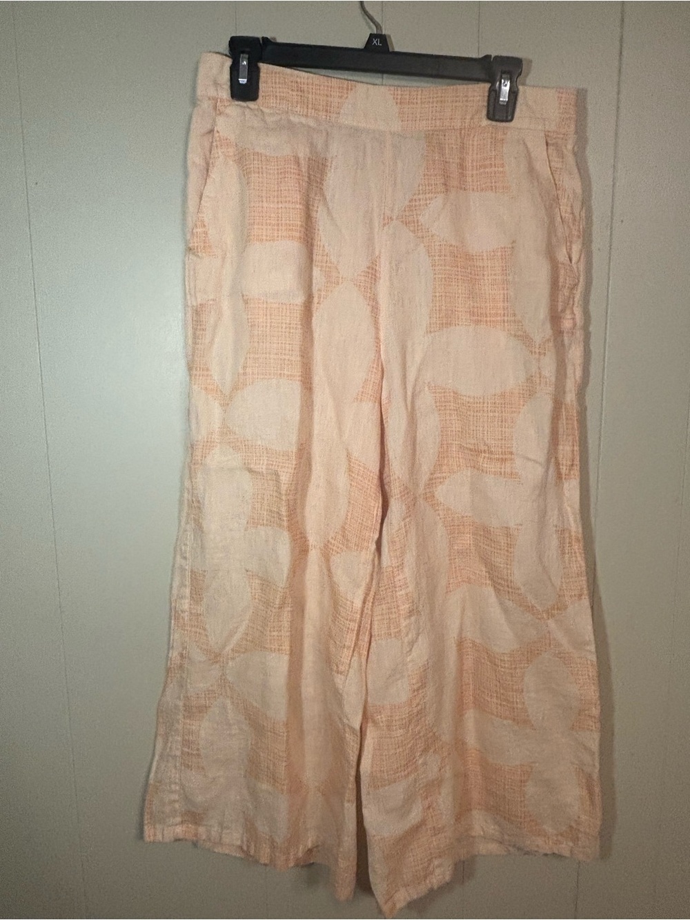 Joie Peach and Cream Wide-Leg Crop Pants